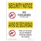 Signmission OSHA Security Sign, 5" Height, 7" Width, No Firearms By State Law Bilingual, Landscape OS-SN-D-57-L-11607 - alternate 1